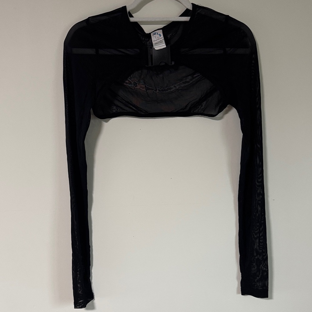 iHeartRaves Black Mesh Crop Top